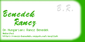benedek rancz business card